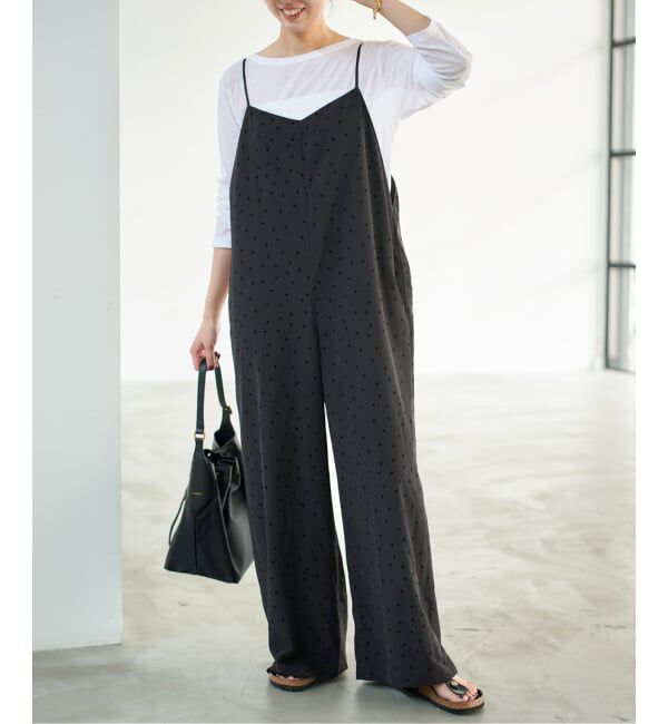 Spick and Span「《WEB限定》フロッキードットキャミサロペット」|オールインワン|