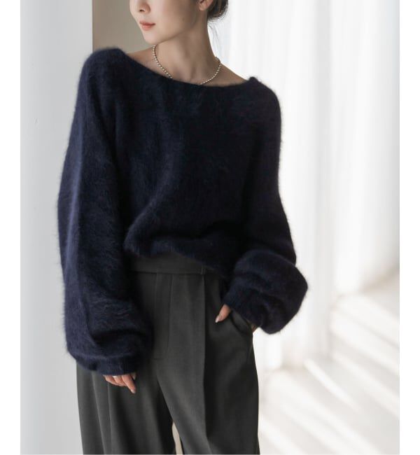 NOBLE「《追加》ファーニット2WAYパフスリーブニット」|ニット・セーター|