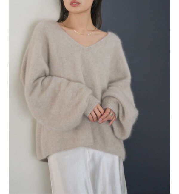 NOBLE「《追加》ファーニット2WAYパフスリーブニット」|ニット・セーター|