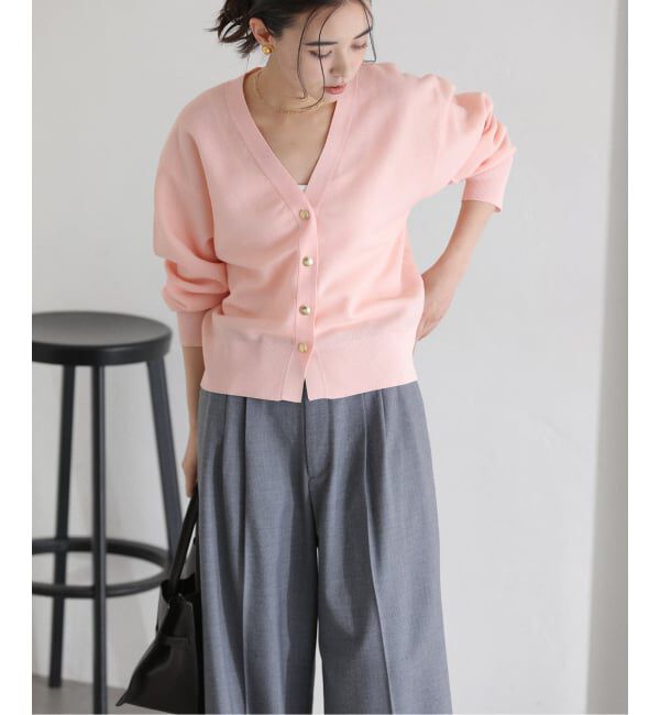  「《予約》【洗える】接結シアーVカーディガン」|カーディガン|