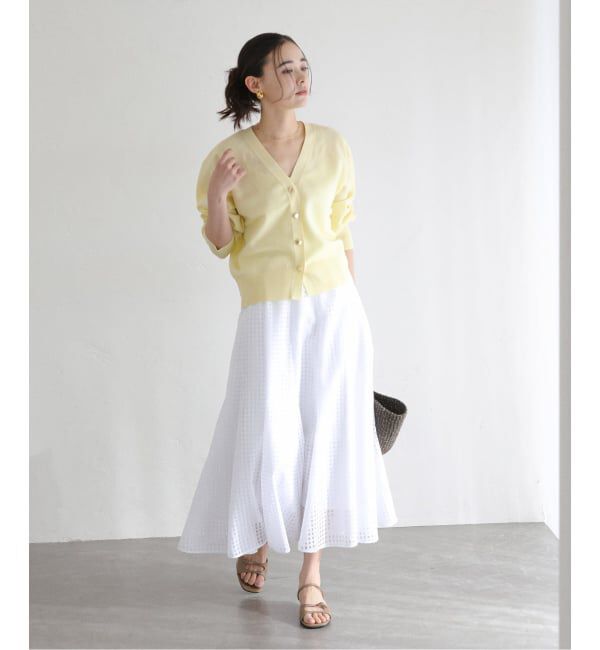  「《予約》【洗える】接結シアーVカーディガン」|カーディガン|