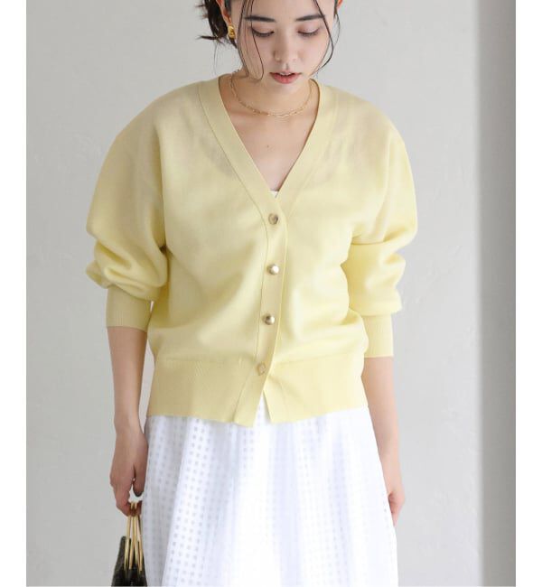  「《予約》【洗える】接結シアーVカーディガン」|カーディガン|