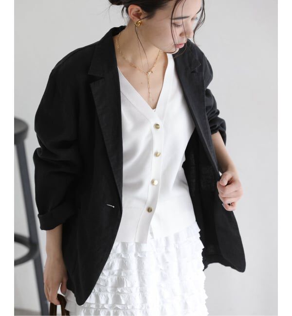  「《予約》【洗える】接結シアーVカーディガン」|カーディガン|