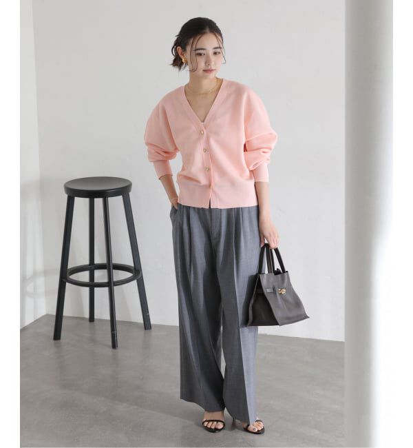  「《予約》【洗える】接結シアーVカーディガン」|カーディガン|