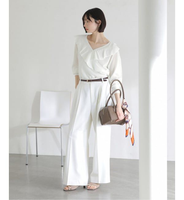  「《予約》【洗える】フリルニット」|ニット・セーター|