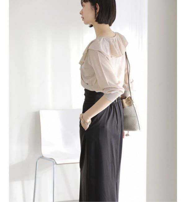  「《予約》【洗える】フリルニット」|ニット・セーター|