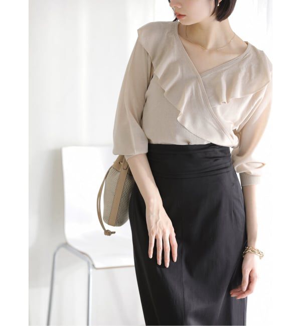  「《予約》【洗える】フリルニット」|ニット・セーター|