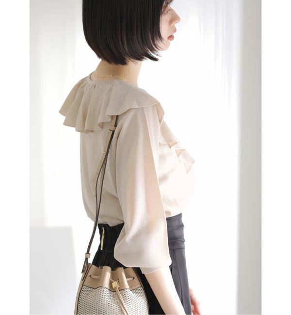  「《予約》【洗える】フリルニット」|ニット・セーター|