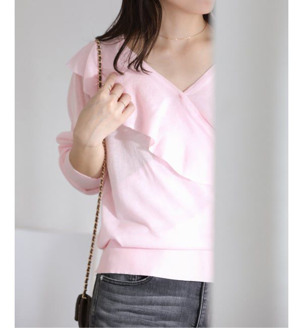  「《予約》【洗える】フリルニット」|ニット・セーター|