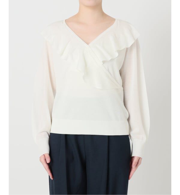  「《予約》【洗える】フリルニット」|ニット・セーター|