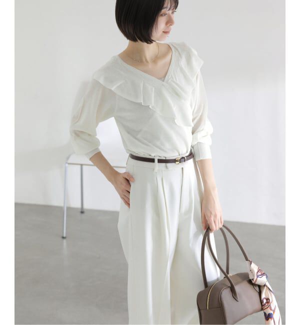  「《予約》【洗える】フリルニット」|ニット・セーター|