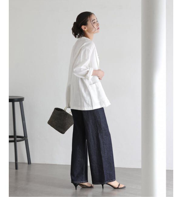  「《予約》【洗える】ウォッシャブルリネン混ジャケット」|テーラードジャケット|