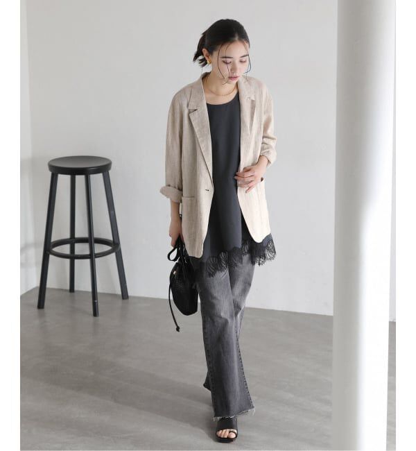  「《予約》【洗える】ウォッシャブルリネン混ジャケット」|テーラードジャケット|