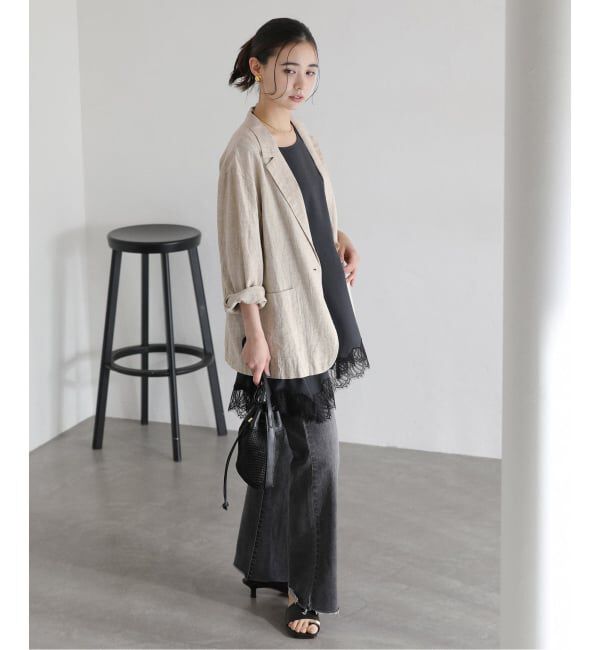  「《予約》【洗える】ウォッシャブルリネン混ジャケット」|テーラードジャケット|