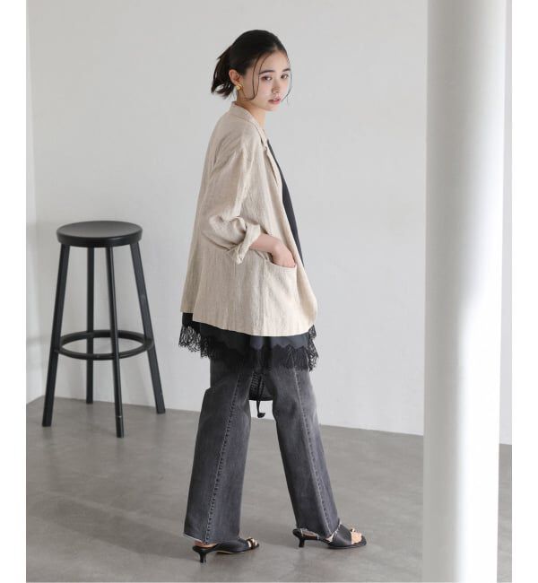  「《予約》【洗える】ウォッシャブルリネン混ジャケット」|テーラードジャケット|