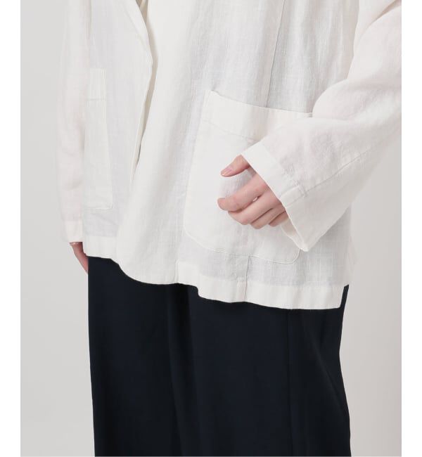  「《予約》【洗える】ウォッシャブルリネン混ジャケット」|テーラードジャケット|