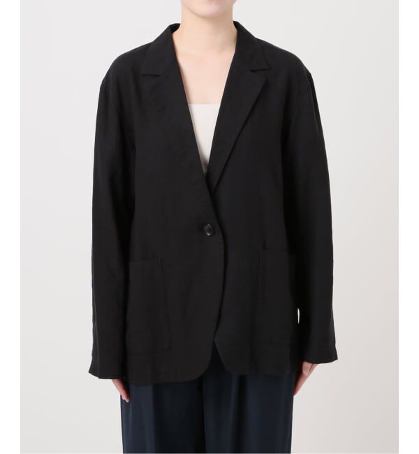  「《予約》【洗える】ウォッシャブルリネン混ジャケット」|テーラードジャケット|