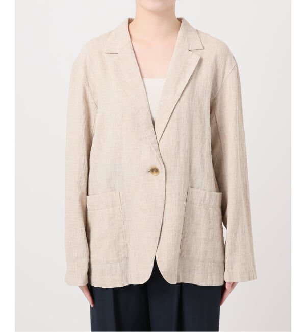  「《予約》【洗える】ウォッシャブルリネン混ジャケット」|テーラードジャケット|