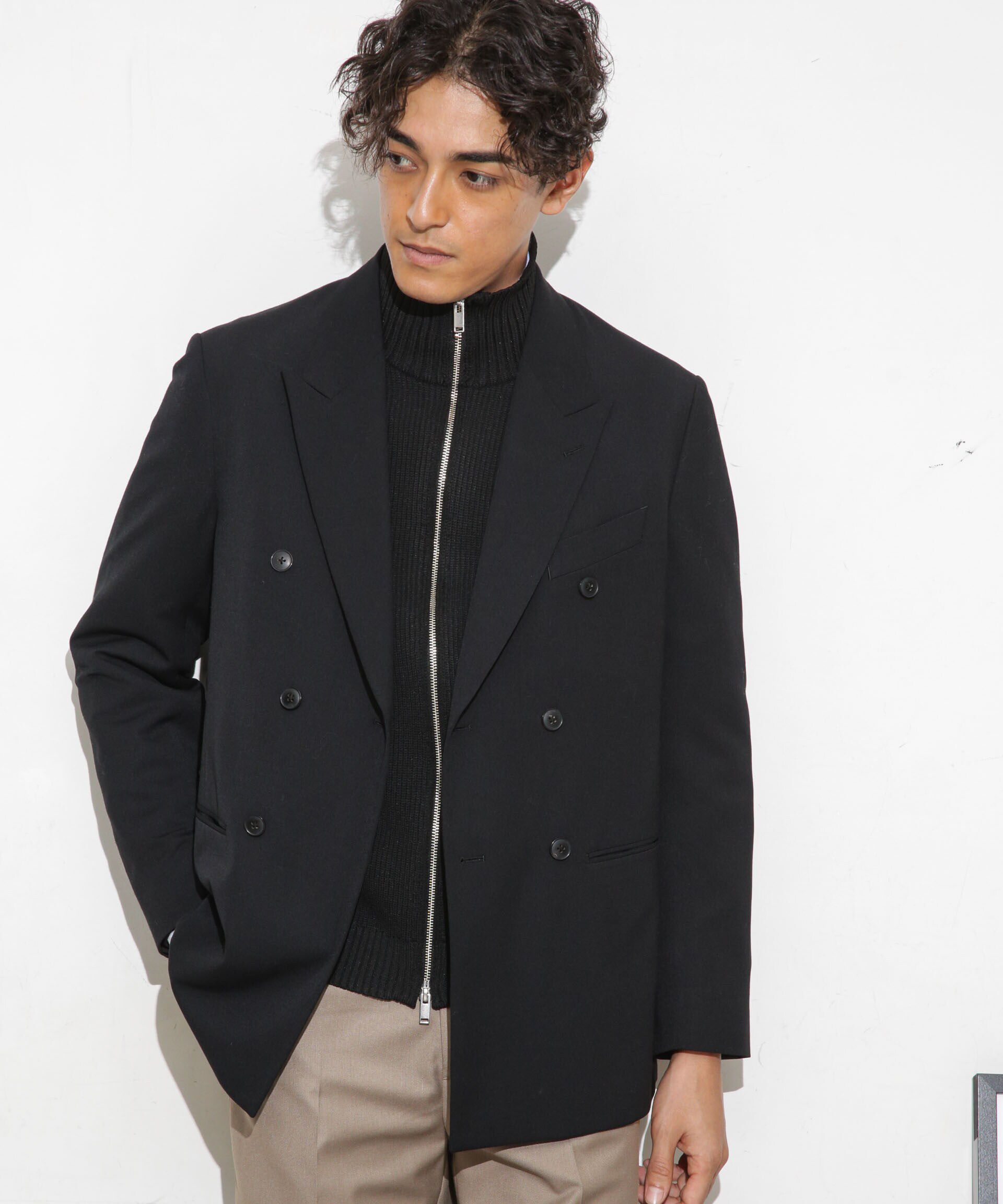 nano･universe「「ESSENTIAL LINE」TWソリッドダブルジャケット」|スーツ|