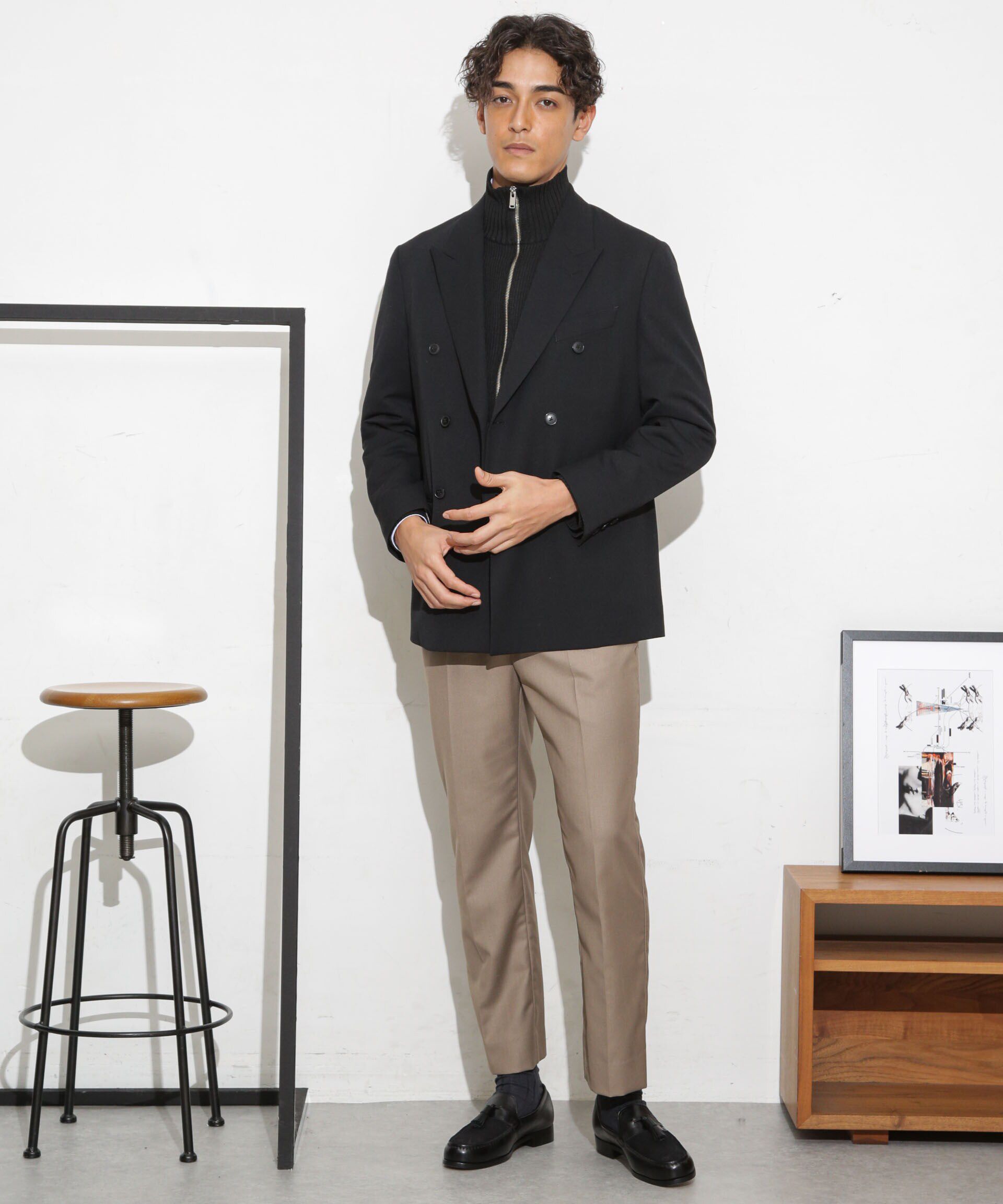 nano･universe「「ESSENTIAL LINE」TWソリッドダブルジャケット」|スーツ|