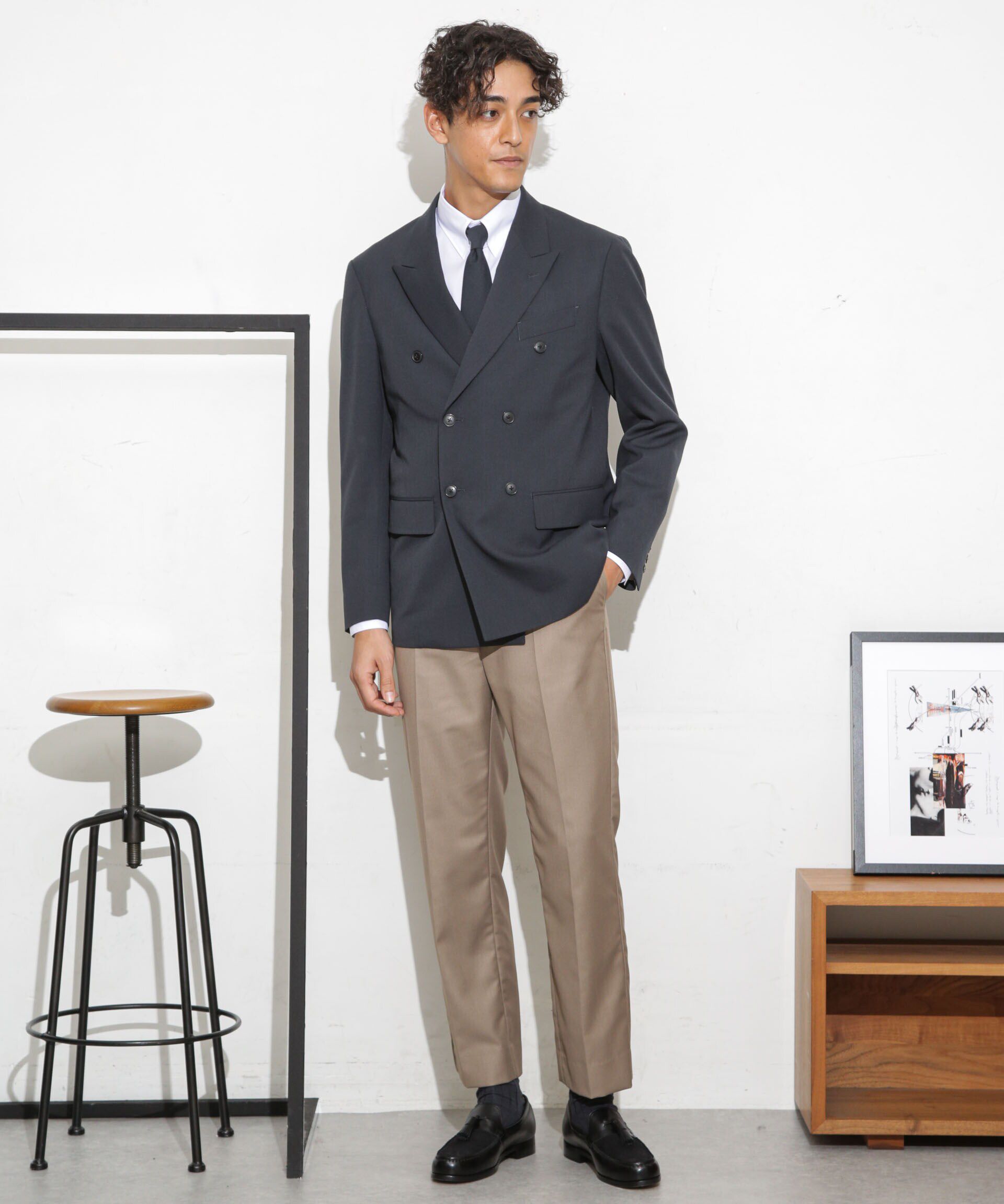 nano･universe「「ESSENTIAL LINE」TWソリッドダブルジャケット」|スーツ|