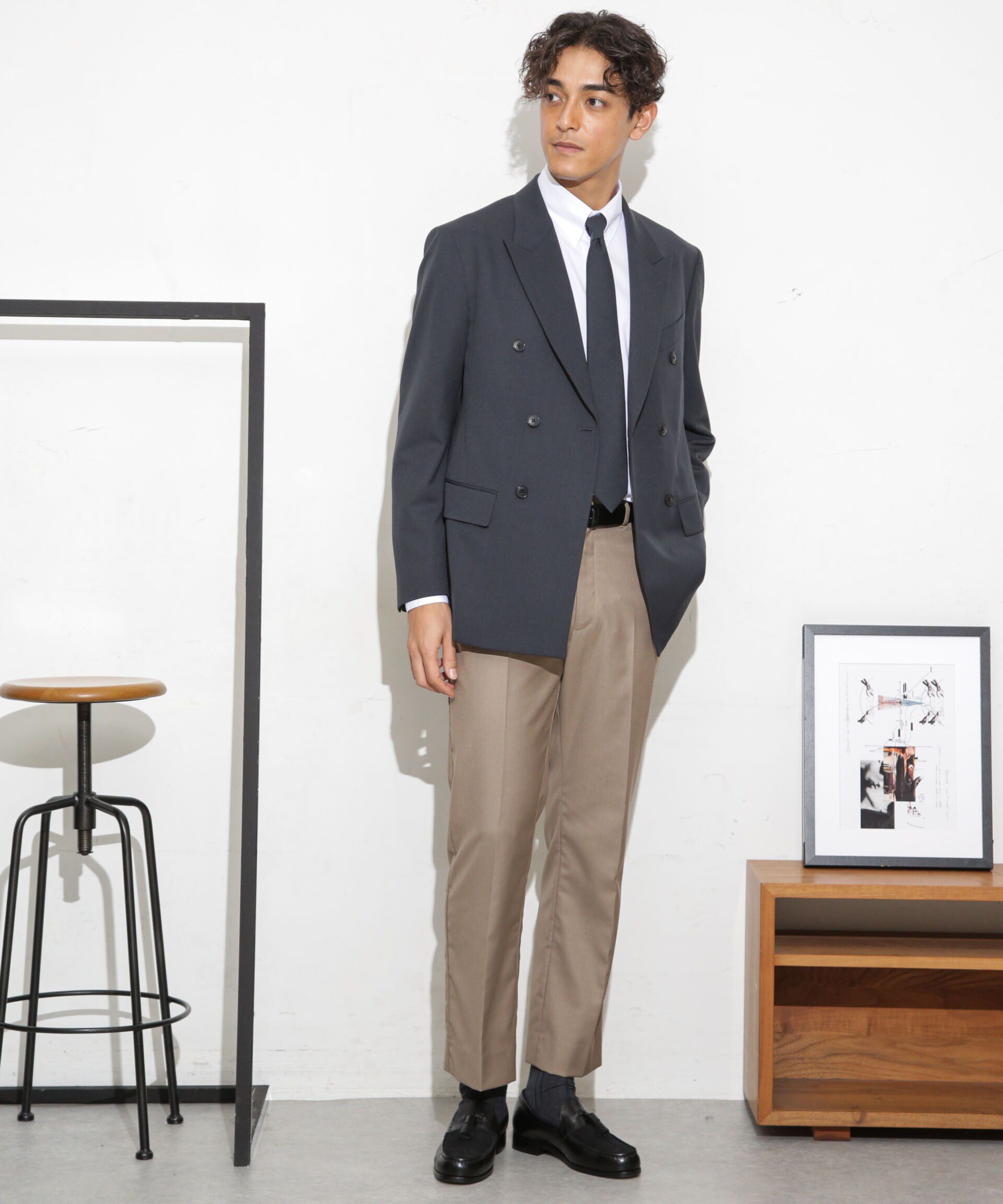 nano･universe「「ESSENTIAL LINE」TWソリッドダブルジャケット」|スーツ|