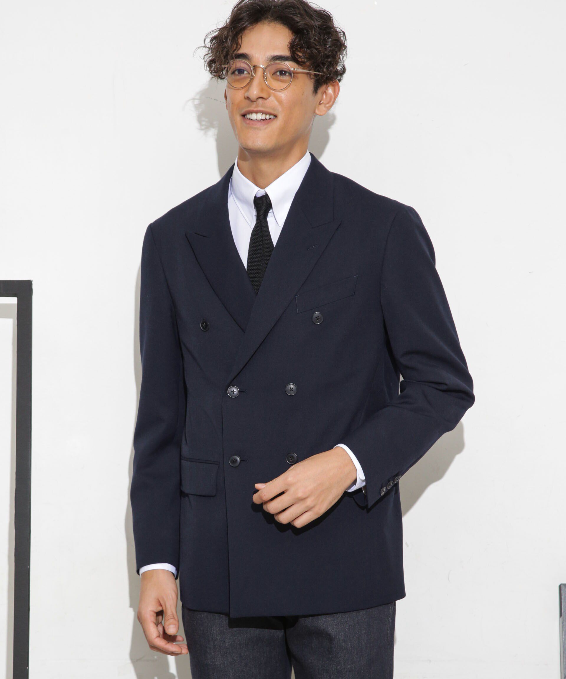 nano･universe「「ESSENTIAL LINE」TWソリッドダブルジャケット」|スーツ|