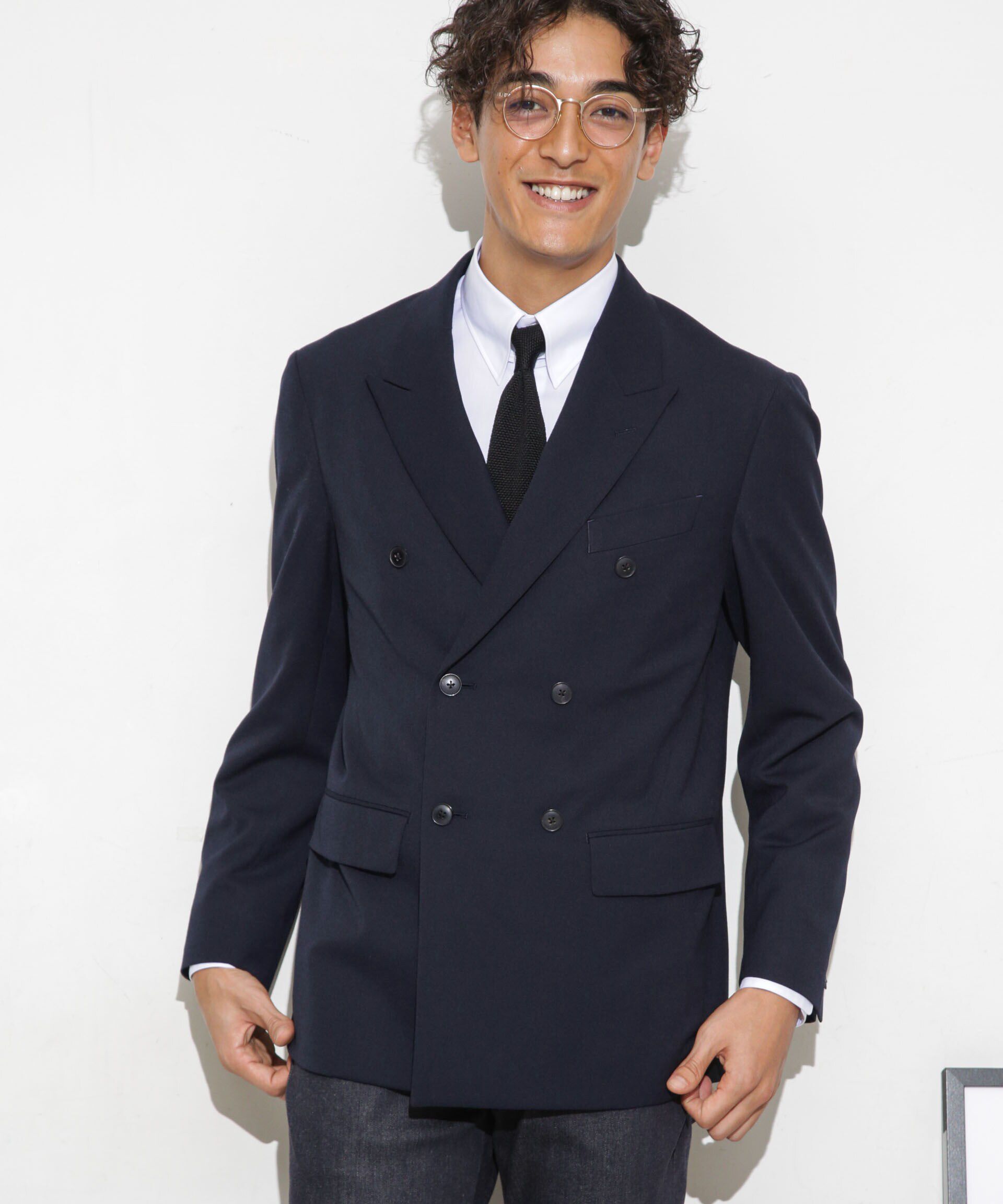 nano･universe「「ESSENTIAL LINE」TWソリッドダブルジャケット」|スーツ|