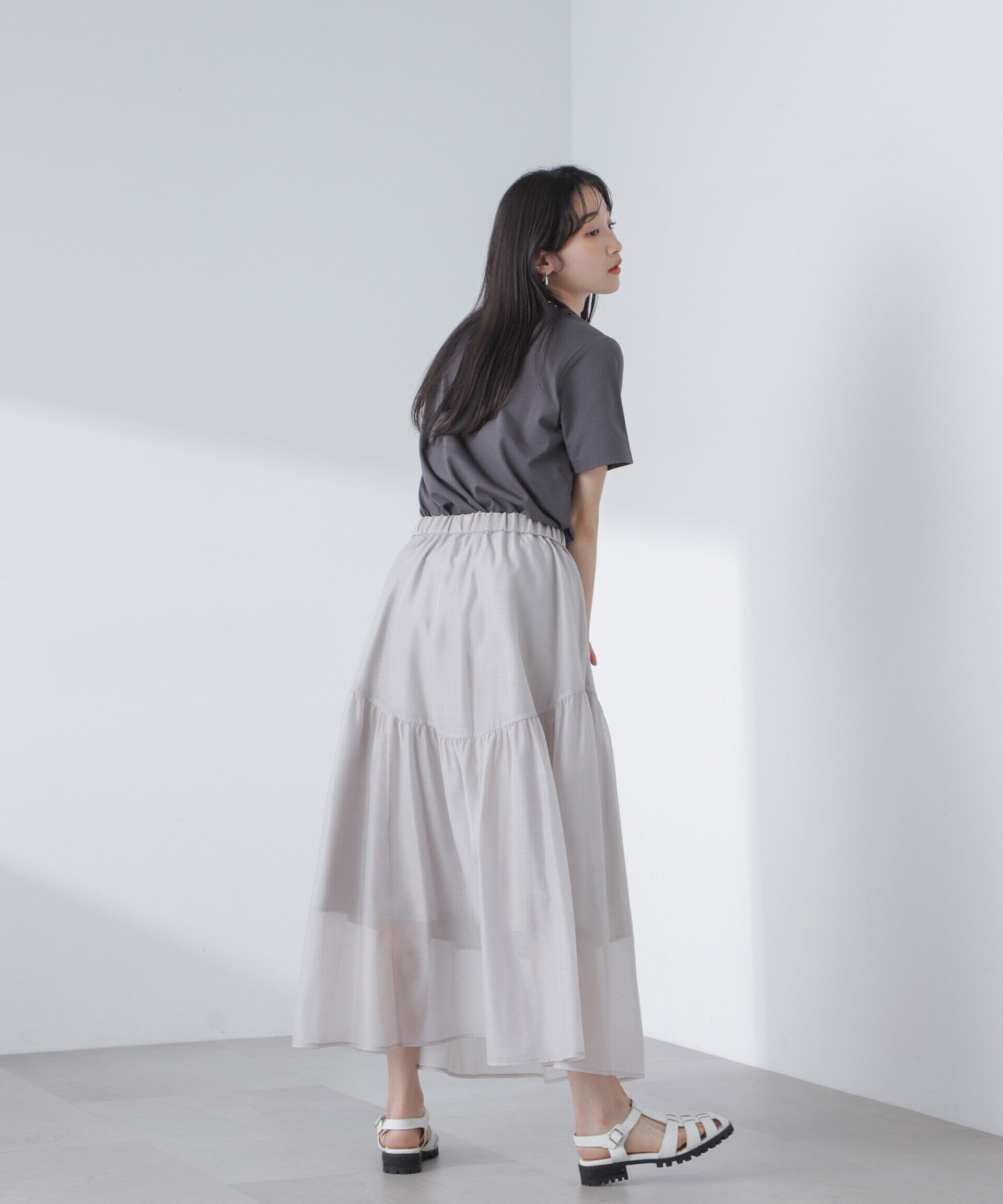 nano･universe「シアーギャザースカート」|スカート|
