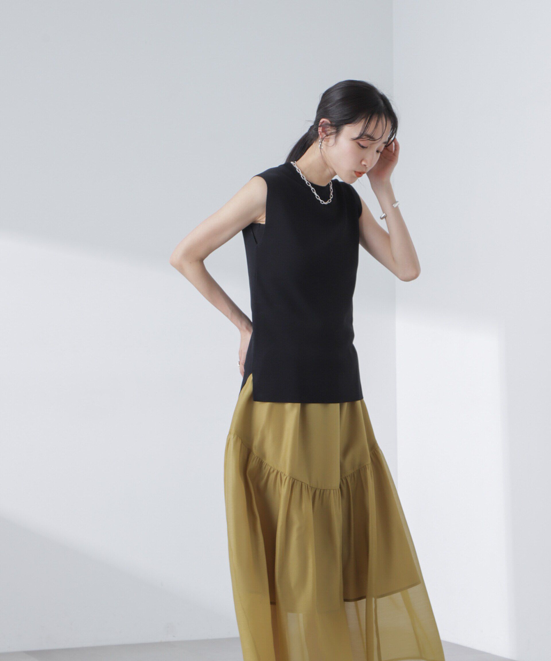 nano･universe「シアーギャザースカート」|スカート|