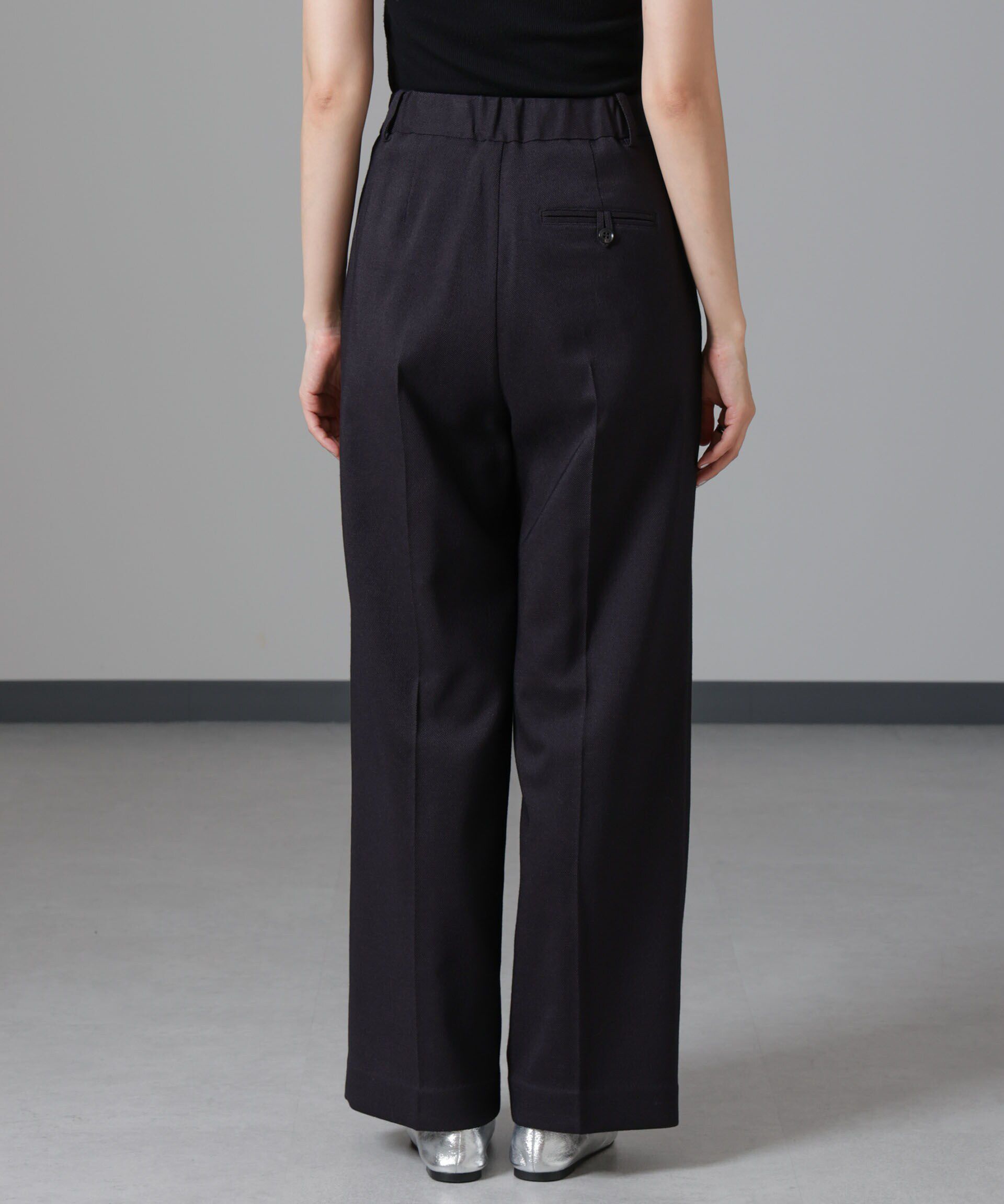 nano･universe「ツイードセミワイドタックパンツ(セットアップ可)」|チノ|