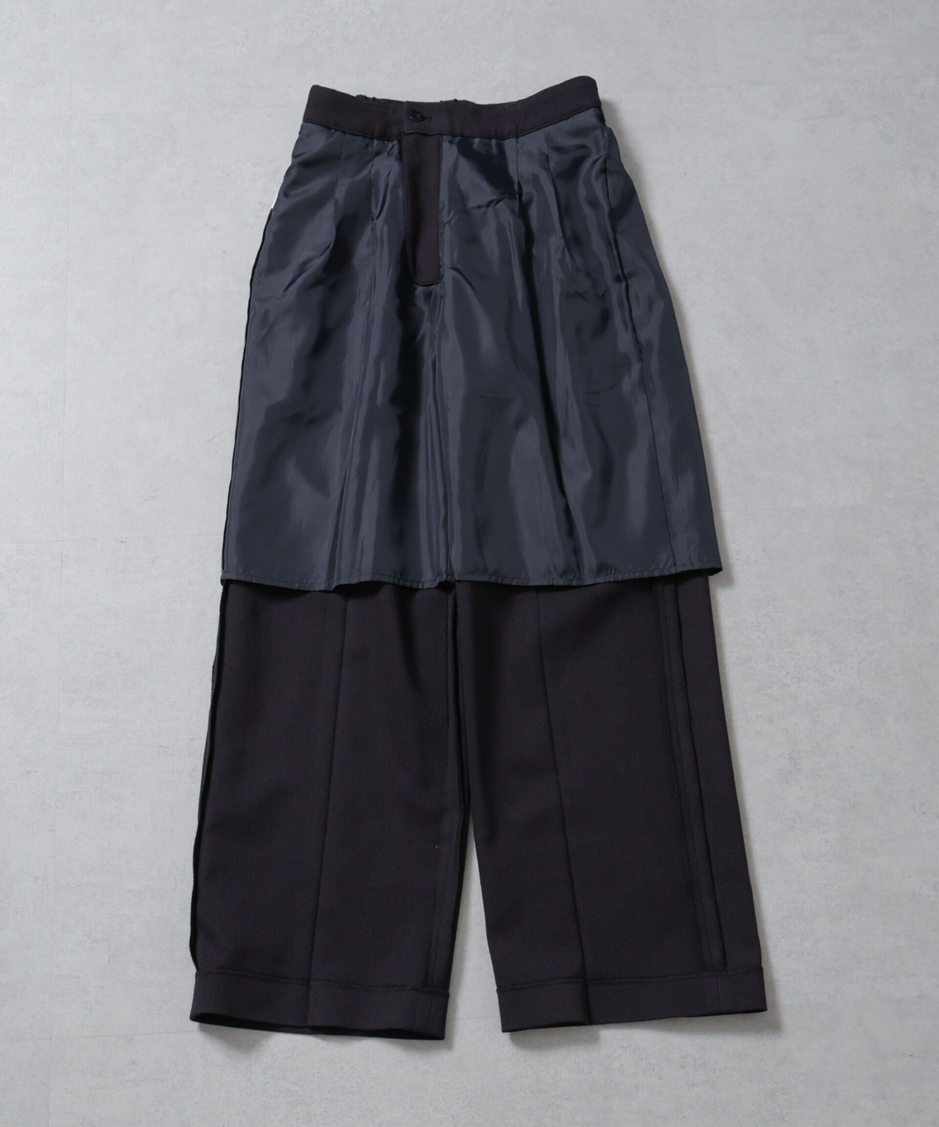 nano･universe「ツイードセミワイドタックパンツ(セットアップ可)」|チノ|