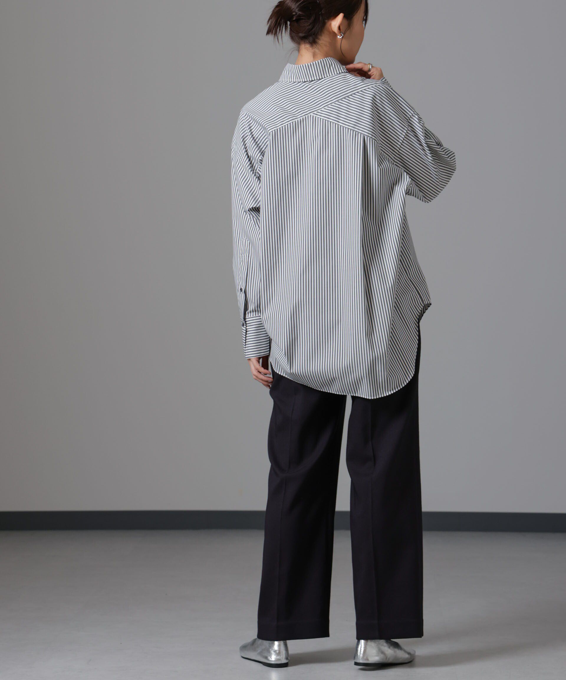 nano･universe「ツイードセミワイドタックパンツ(セットアップ可)」|チノ|