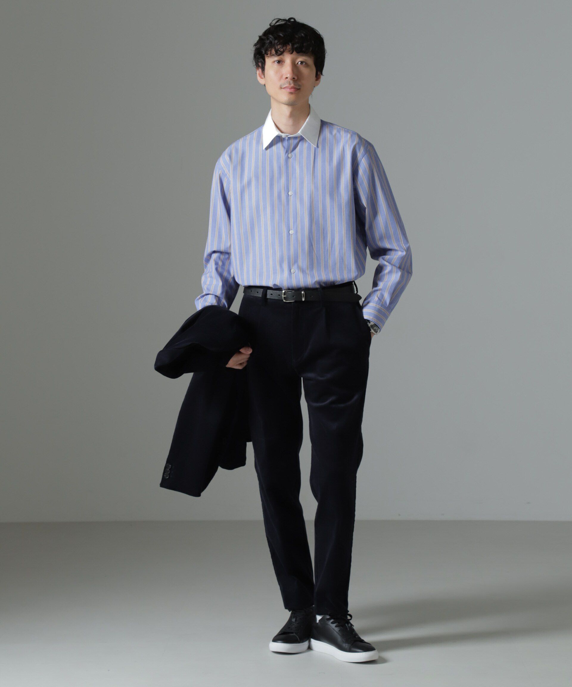 nano･universe「セミワイドストライプクレリックシャツ」|シャツ・ブラウス|