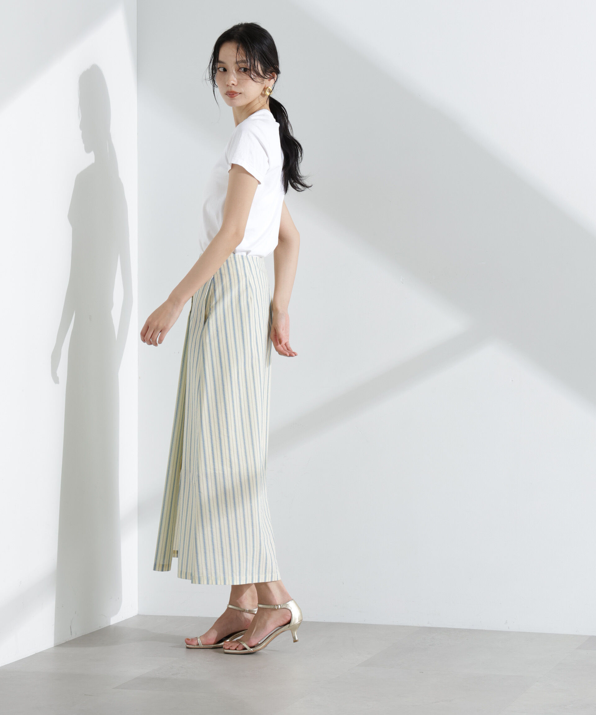 nano･universe「マルチボタンストライプスカート(セットアップ可)」|スカート|