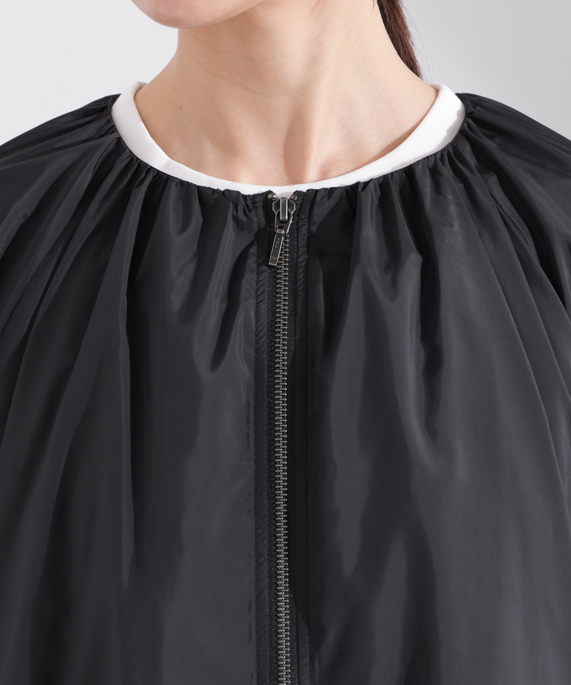 nano･universe「ソフトギャザージップブルゾン」|ブルゾン・スタジャン|