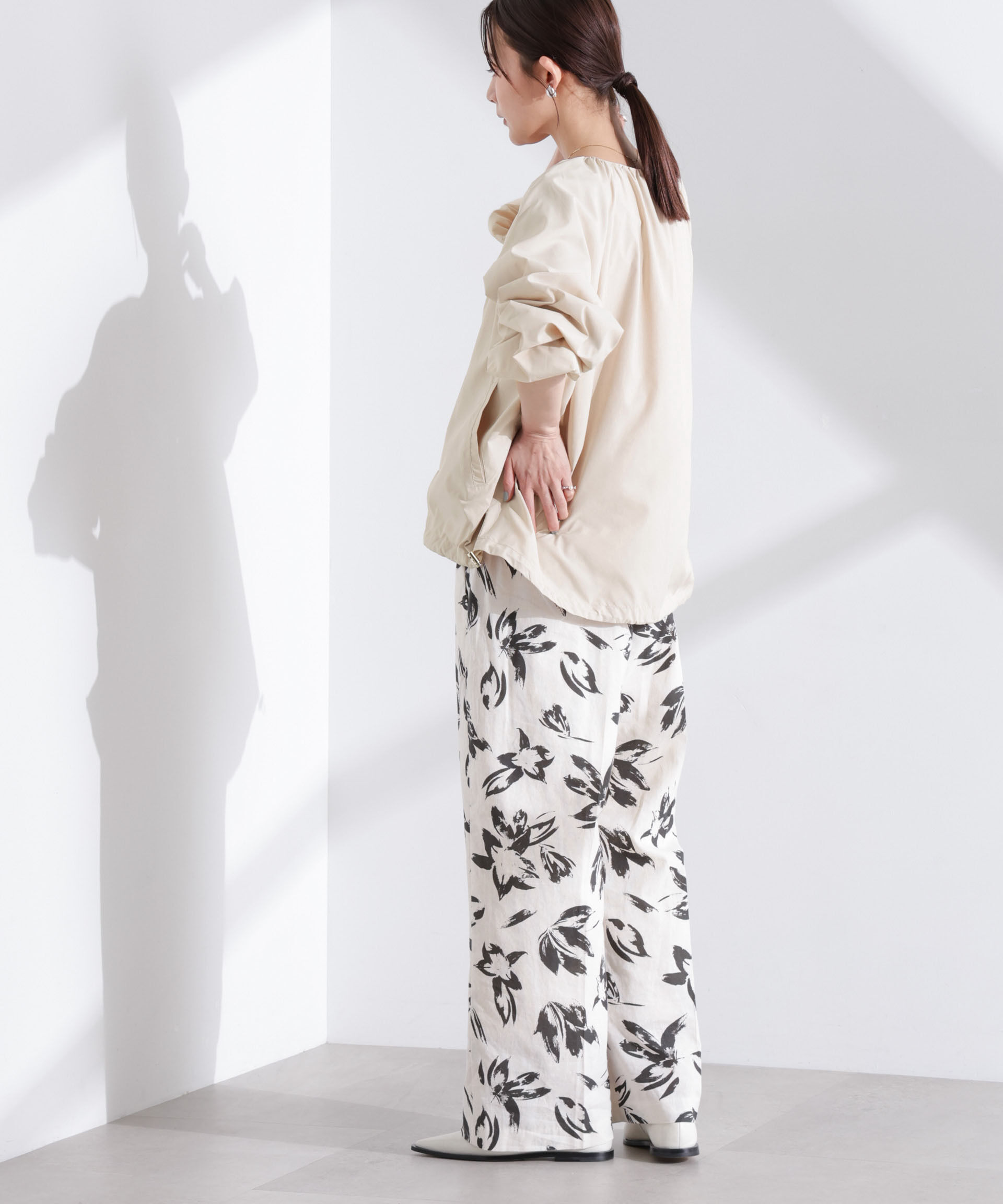 nano･universe「ソフトギャザージップブルゾン」|ブルゾン・スタジャン|