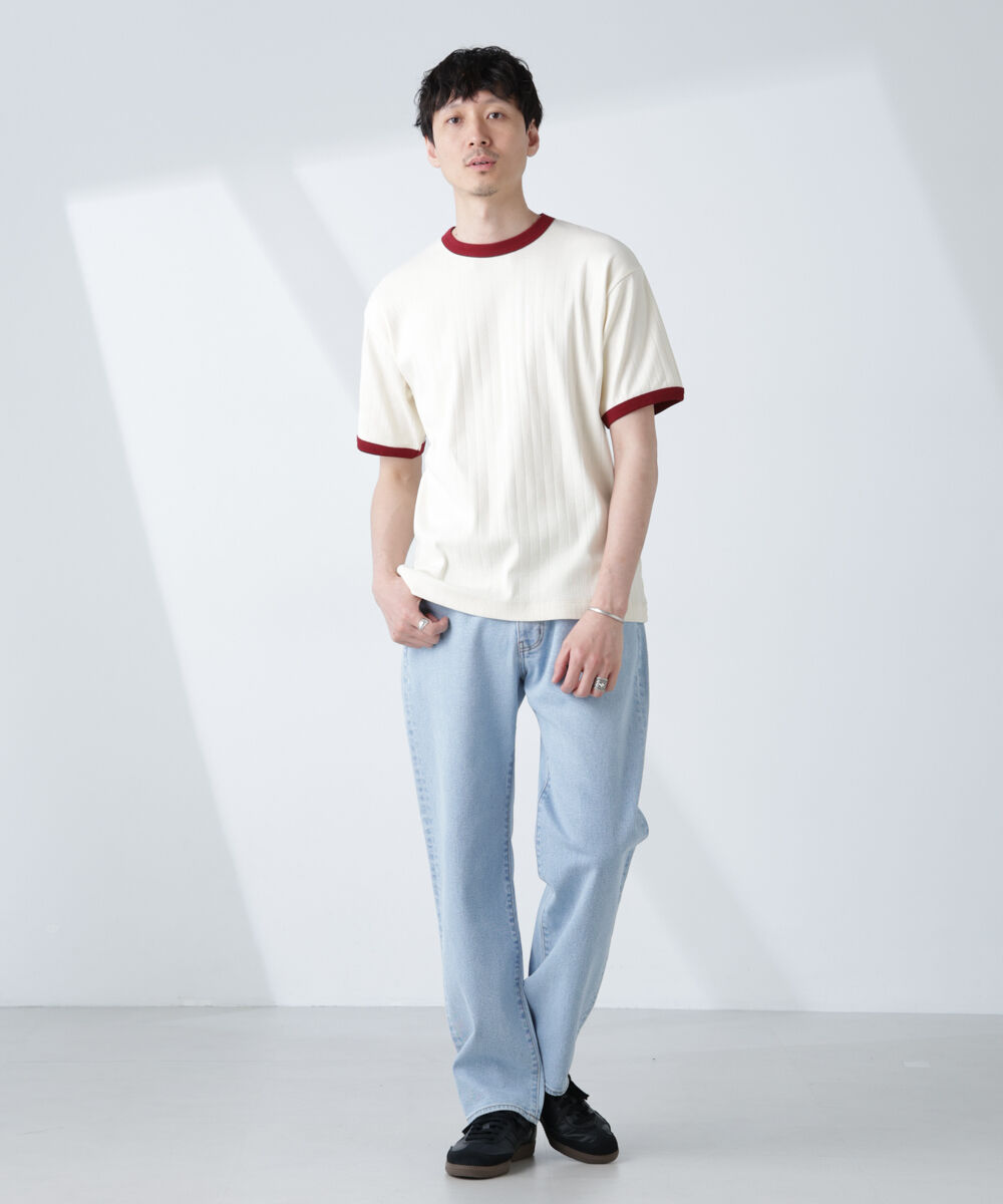 nano･universe「「NJ/CLUB」 針抜きリンガーTシャツ」|Tシャツ・カットソー|