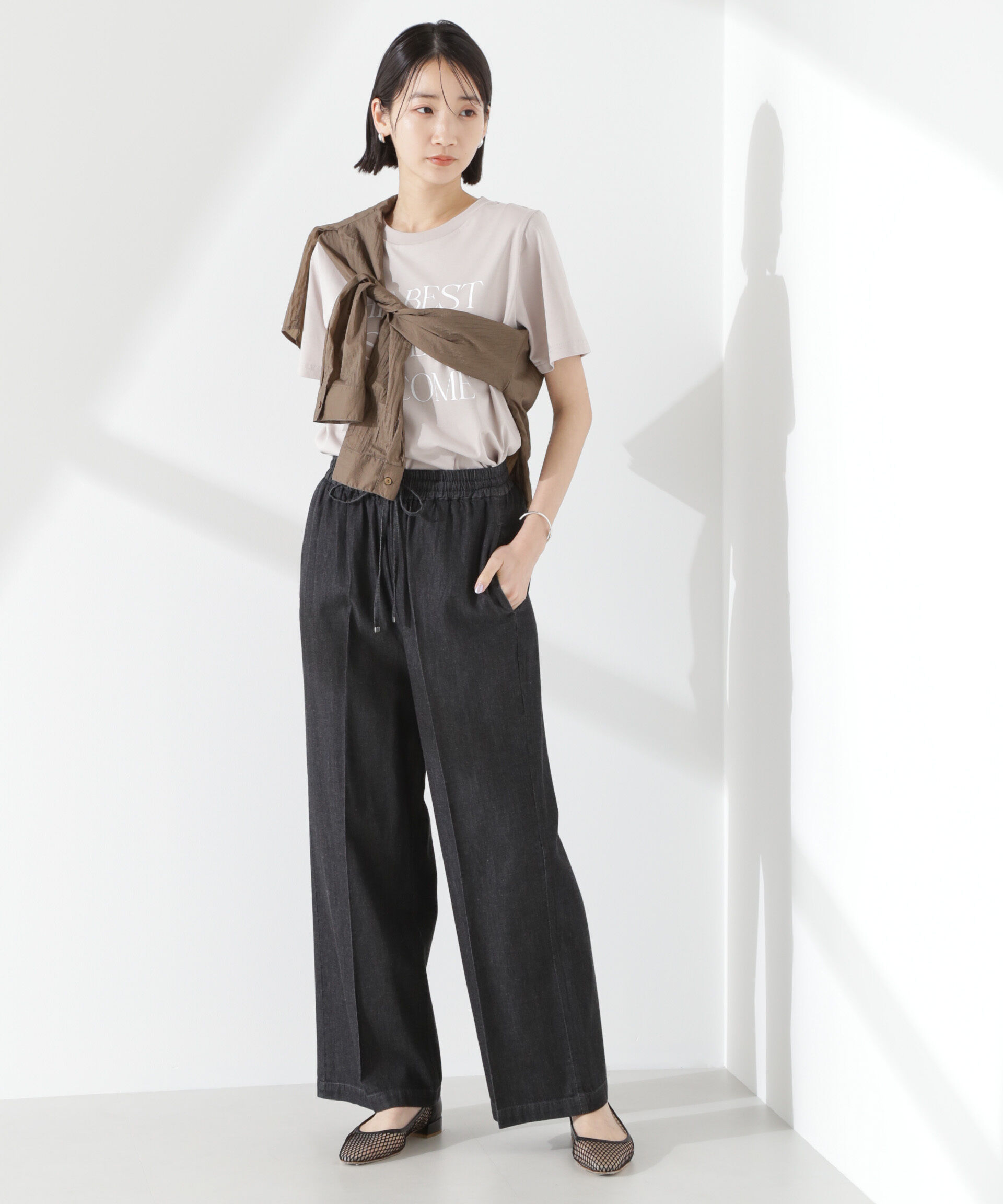 nano･universe「ライトデニムドロストセンタープレスパンツ(セットアップ可)」|チノ|