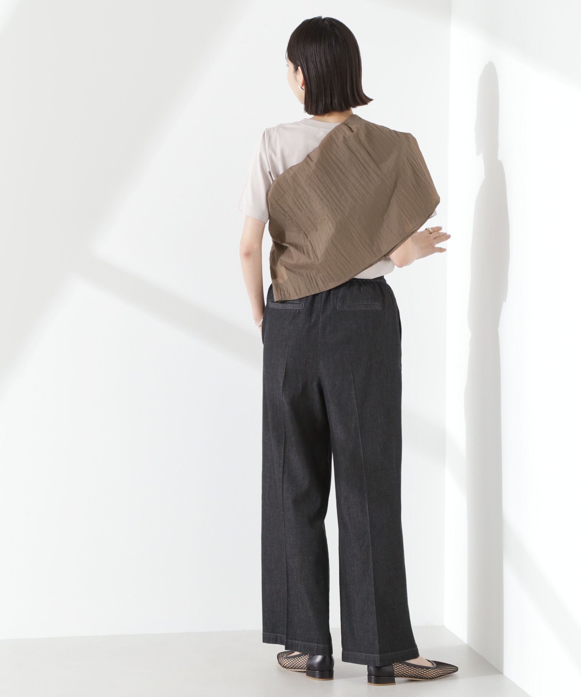 nano･universe「ライトデニムドロストセンタープレスパンツ(セットアップ可)」|チノ|