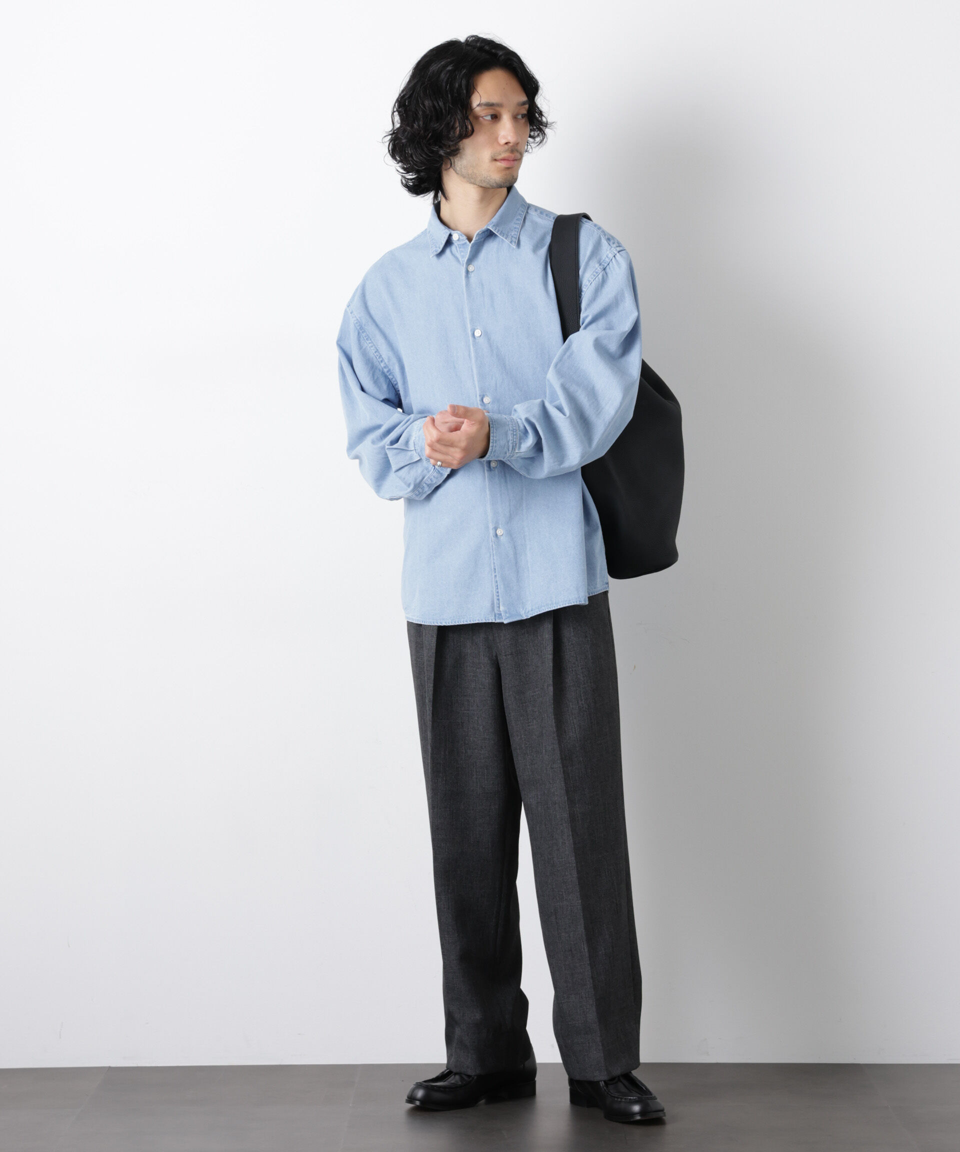 nano･universe「「大人のワイドパンツ」シャークスキンイージースラックス」|チノ|