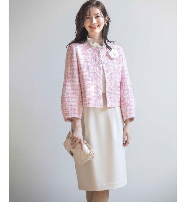 組曲「【KUMIKYOKU NAVY】マカロンツイード ジャケット」|ノーカラージャケット|