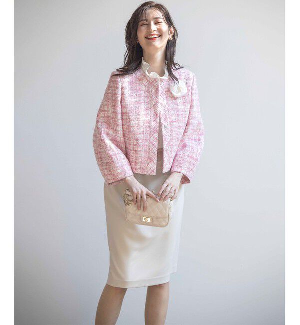 組曲「【KUMIKYOKU NAVY】マカロンツイード ジャケット」|ノーカラージャケット|