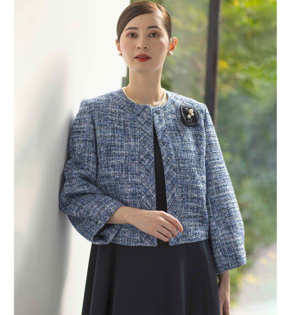 組曲「【KUMIKYOKU NAVY】マカロンツイード ジャケット」|ノーカラージャケット|
