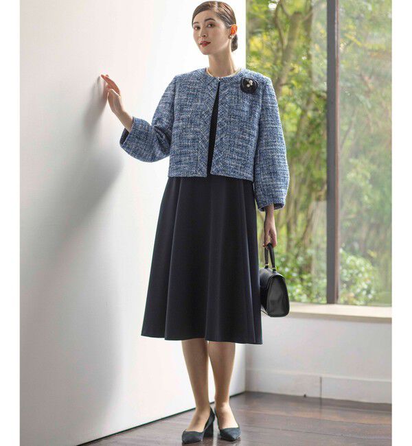 組曲「【KUMIKYOKU NAVY】マカロンツイード ジャケット」|ノーカラージャケット|