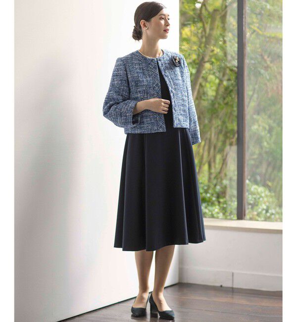 組曲「【KUMIKYOKU NAVY】マカロンツイード ジャケット」|ノーカラージャケット|