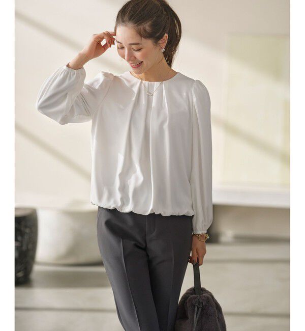 組曲「【WEB限定】ジョーゼットシフォン パフスリーブブラウス」|シャツ・ブラウス|アイボリー系