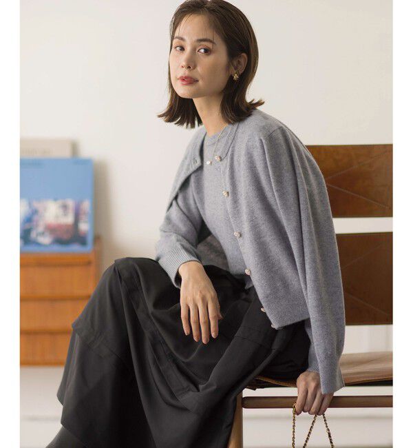 組曲「【アンサンブル対応可】ピュアカシミヤ ビジューカーディガン」|ニット・セーター|