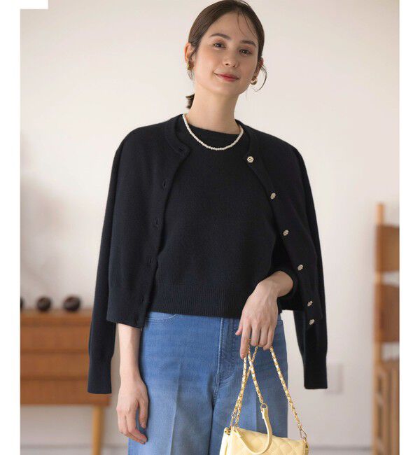 組曲「【アンサンブル対応可】ピュアカシミヤ ビジューカーディガン」|ニット・セーター|