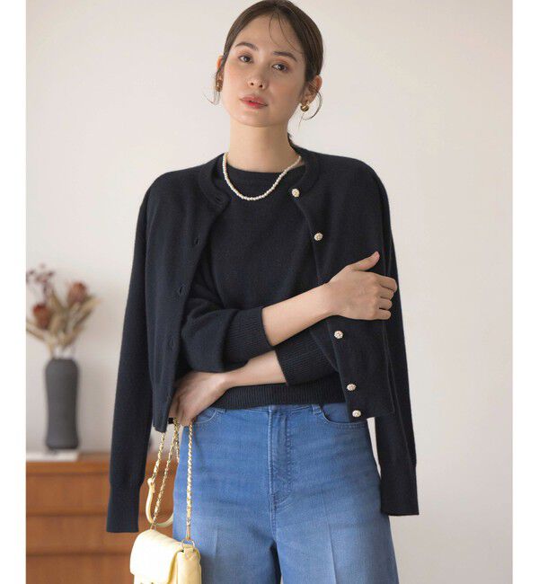 組曲「【アンサンブル対応可】ピュアカシミヤ ビジューカーディガン」|ニット・セーター|
